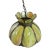 Vintage Green, Lotus, Slag Glass Hanging Lamp Light Fixture For Sale