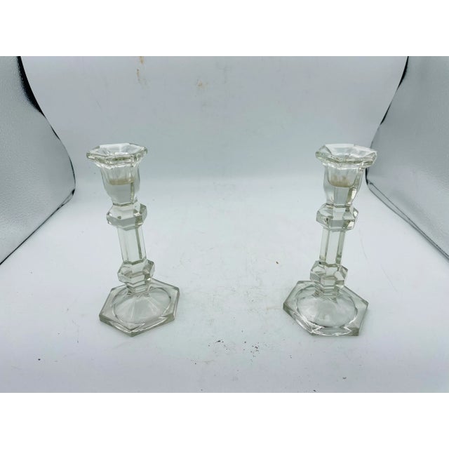 1970s Vintage Glass Candle Holders For Sale - Image 5 of 5