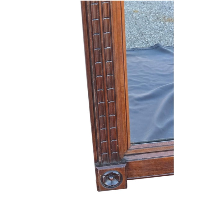 Brown 19th Century American Victorian Walnut Pierre Mirror/ Hallway Mirror. For Sale - Image 8 of 16