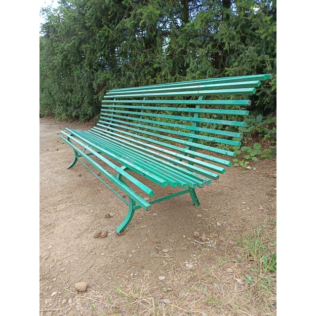 Corrugated Metal Garden Bench, 1930s For Sale - Image 4 of 16