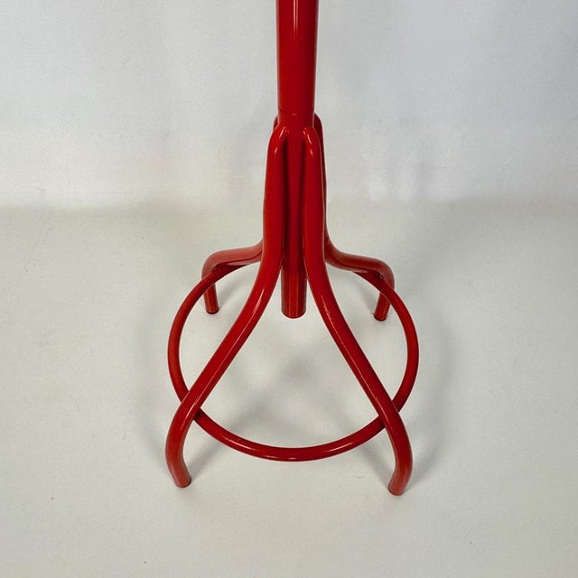 Vintage Red Metal Coat Rack, Italy, 1980s For Sale - Image 3 of 5