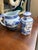 1970s Pair of Blue and White Ceramic Dishes- Pitcher and Bath Oil Jar For Sale - Image 4 of 6