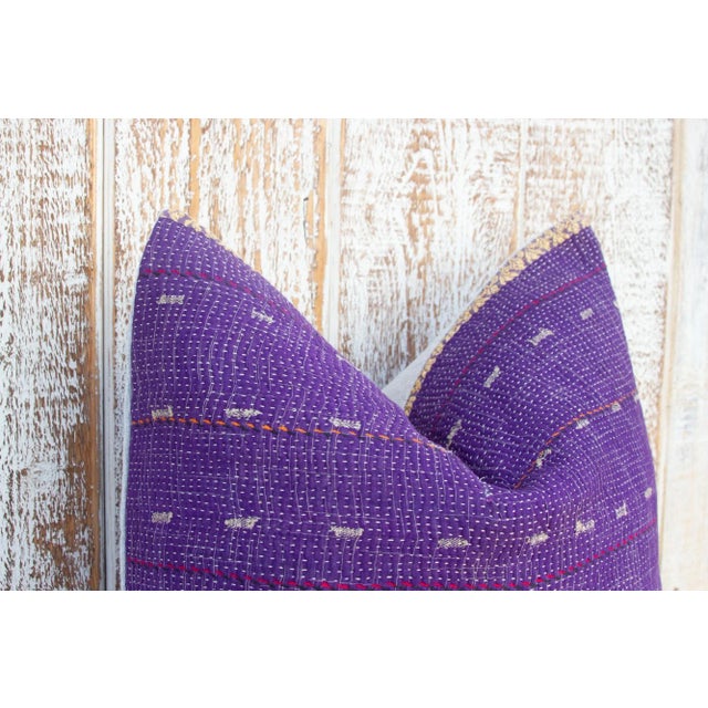 Syra Vintage Square Boho Kantha Pillows For Sale In Los Angeles - Image 6 of 9