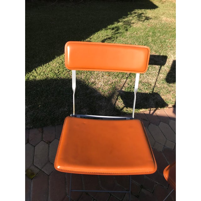 Design Within Reach Lina Leather Folding Chairs a Pair Chairish