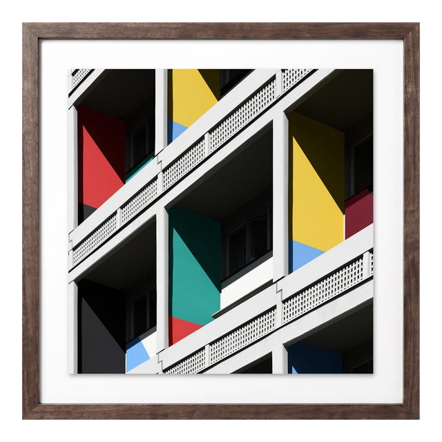 “Corbusierhaus Berlin 13” Giclee Archival Pigment Print 18x18 Framed in Walnut For Sale