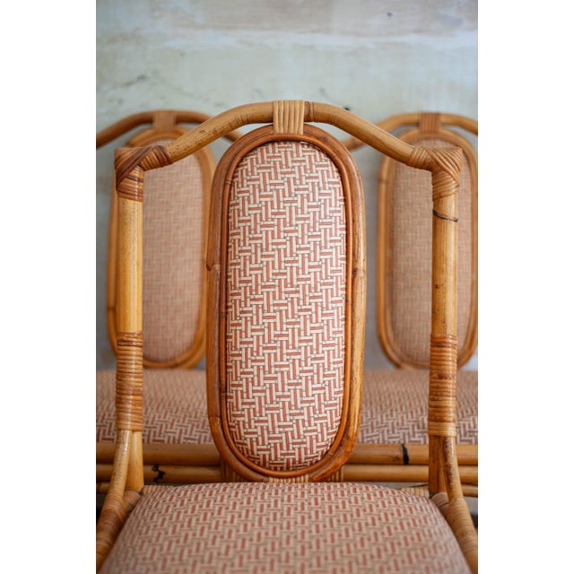Vintage Italian Bamboo Chairs, 1980s, Set of 8 For Sale - Image 4 of 14