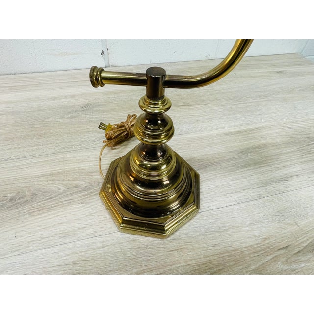 Vintage 1980s Brushed Brass Desk Lamp For Sale - Image 4 of 8