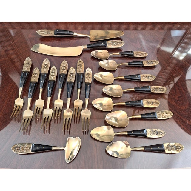 LastChance!Mid Century Siam Dessert Utensil Set for 8 - 20 Pieces For Sale - Image 4 of 12