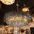 This impressive Murano glass chandelier, in the manner of Venini, features a constellation of handblown Murano glass...