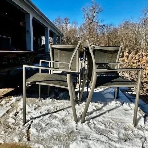 Set of 10 Gloster Outdoor Dining Chairs For Sale - Image 9 of 10