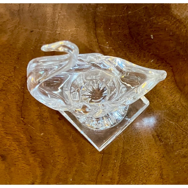 Antique 19th Century American Flint Glass Swan Form Open Salt Cellars With Lemon Squeeze Bases - A Pair For Sale - Image 11 of 14