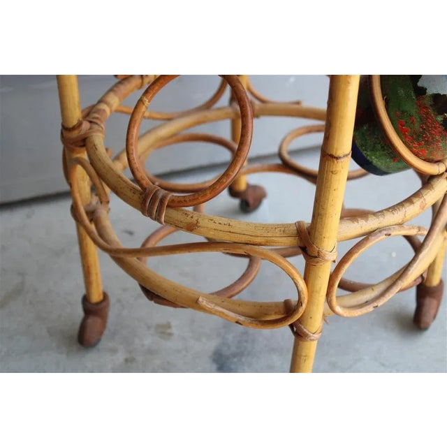 Mid-Century Italian Portable Bamboo Bar, 1950 For Sale - Image 4 of 10
