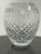 Design Plus Gallery presents a Vintage Cut Crystal Oval Vase. This decorative crystal vessel has a rounded oval form with...