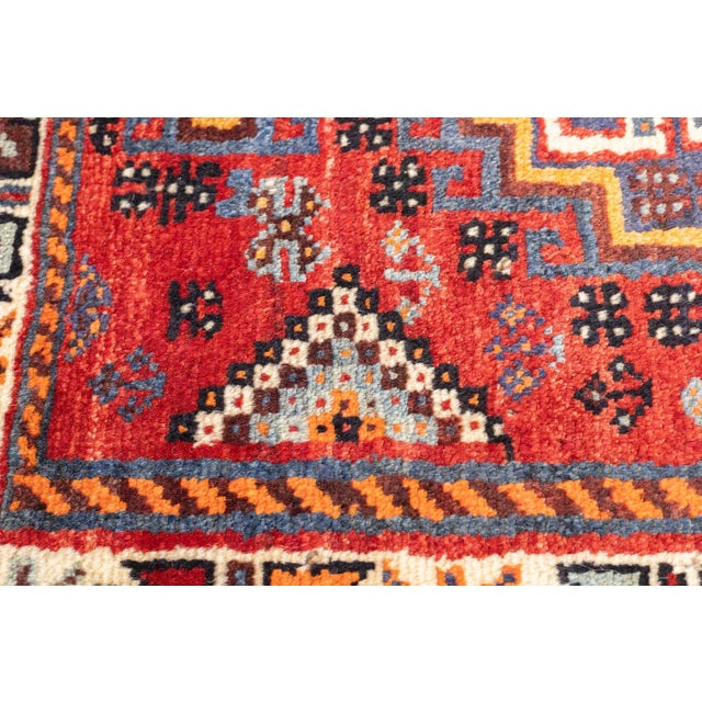 Vintage Hand-Knotted Persian Qashqai Rug 5'9" X 8'5" For Sale - Image 14 of 16
