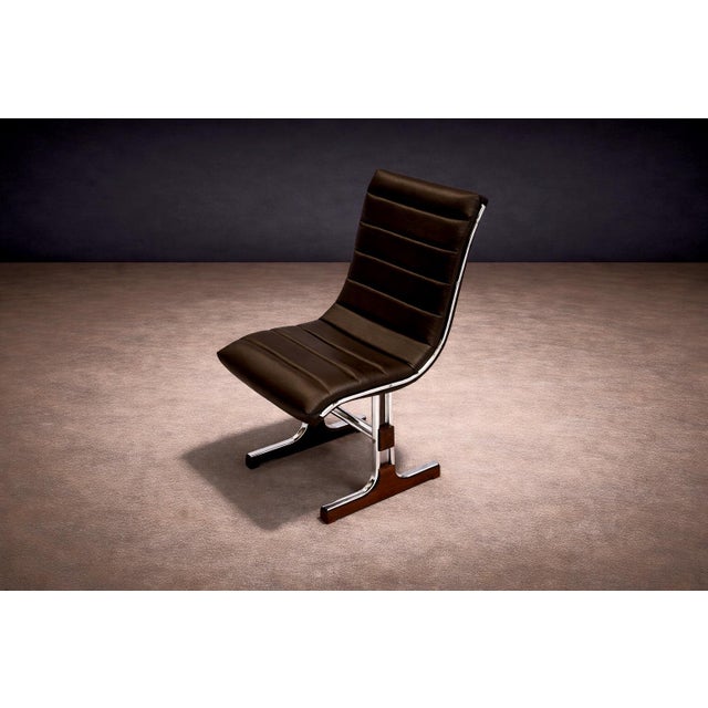 Set of 6 Chairs in Leather, Metal & Wood, Braszenski, 1960s For Sale - Image 11 of 13