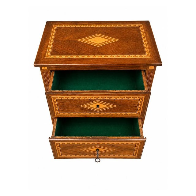 Louis XVI Style Inlaid Bedside Table, 1980s For Sale - Image 4 of 5