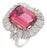 1950s Mid Century 8.00 Carat Pink Tourmaline Diamond 18k Gold Ballerina Ring, Size 7.5 For Sale