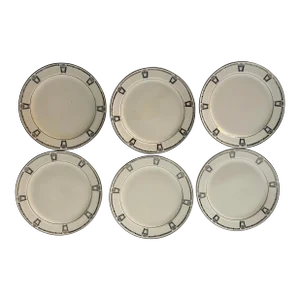 Vintage Art Deco Style Taylor Smith China Dessert Plates S/6