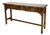 Late 20th Century Traditional Walnut & Burl Wood Serpentine Console Table For Sale