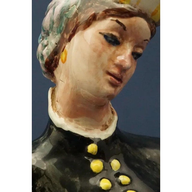 20th Century Ceramic Commoner Lady in Folk Costume from Sbordoni Rome, Italy For Sale - Image 16 of 18