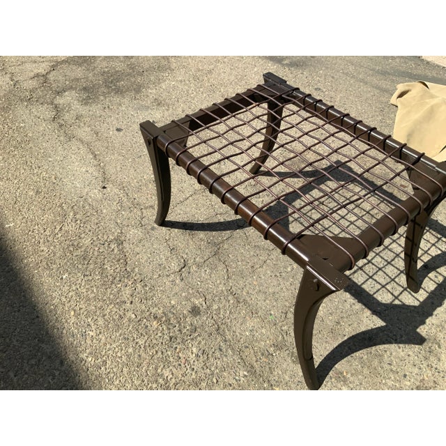 Early 21st Century Mid-Century Klismos-Style Ottoman For Sale In San Diego - Image 6 of 9