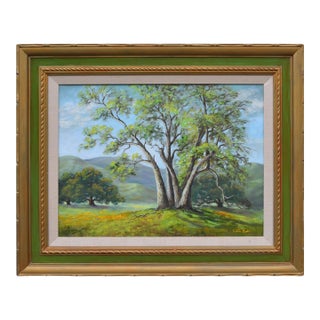 California Oaks in Spring Landscape by Oleta Naomi Bode For Sale