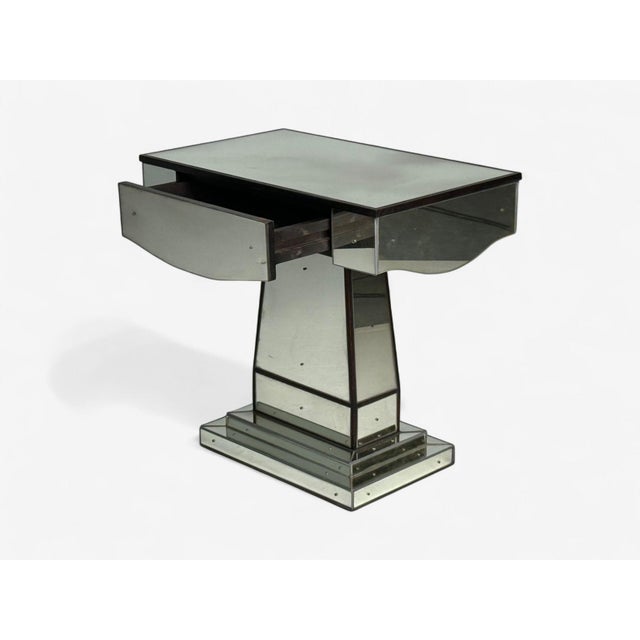 Mid-Century Modern Style, Painted Wood, Distressed Glass, Mirrored Nightstands For Sale In New York - Image 6 of 14