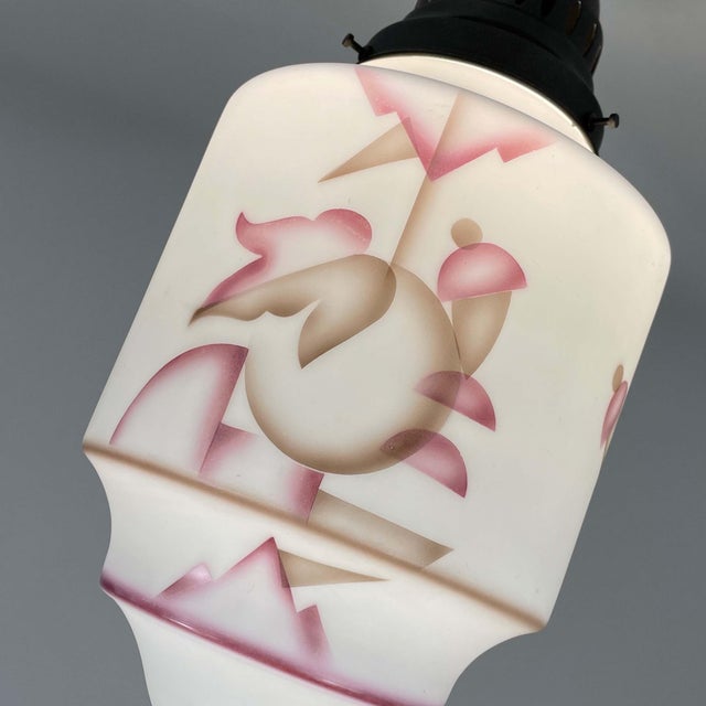 Art Deco Frosted Glass & Burnished Metal Flush Mount, Germany, 1930s For Sale - Image 13 of 16