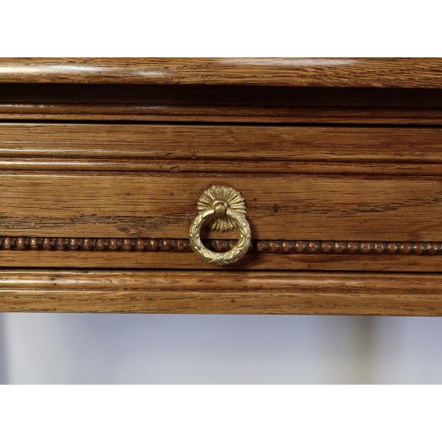Wood Louis XVI Style Solid Oak Desk, 1900s For Sale - Image 7 of 18