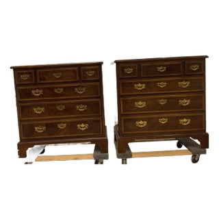 1990s Pair of Henredon Aston Court 3 Over 3 Drawer Chests For Sale