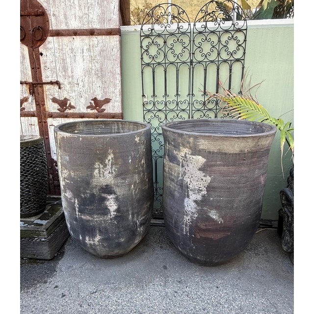 Aria Black Earth Ware Vintage Pot Planter For Sale In Los Angeles - Image 6 of 6