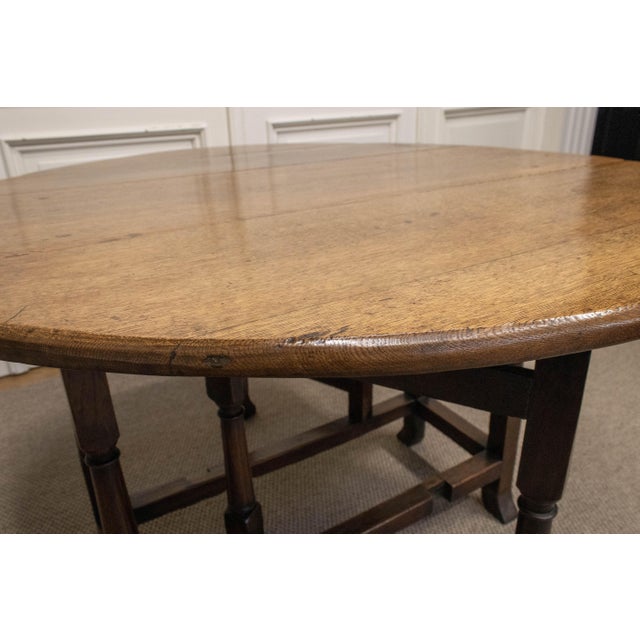 English Oak Drop-Leaf Table, 19th Century For Sale - Image 5 of 8