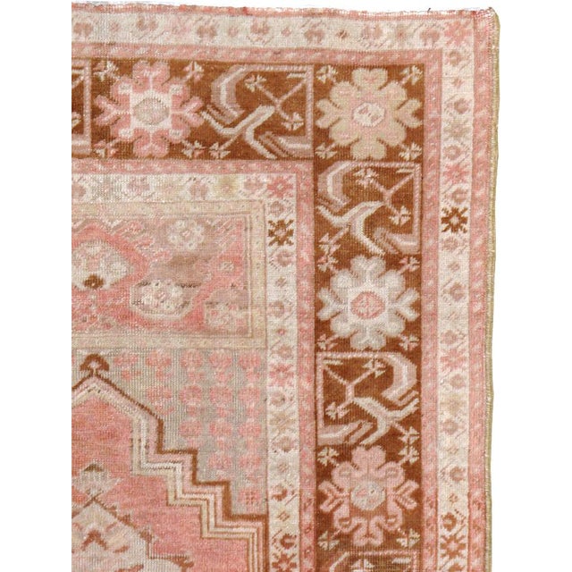 Rustic Galerie Shabab Collection Mid-20th Century Turkish Oushak Throw Rug For Sale - Image 3 of 8