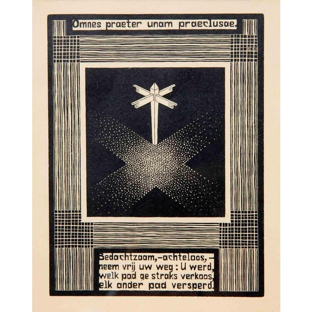 Maurits Cornelis Escher, Signpost, Woodcut, 1931 For Sale - Image 4 of 4