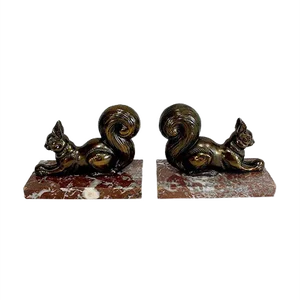 Squirrels Bookends, 1920, Set of 2