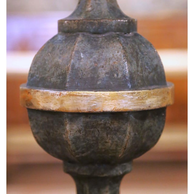 Pair of Mid-Century Italian Painted Wood Architectural Altar Finials For Sale In Dallas - Image 6 of 9