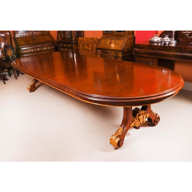 Antique Victorian Mahogany Twin Base Dining Table and Chairs, 1800s, Set of 13 For Sale - Image 6 of 14