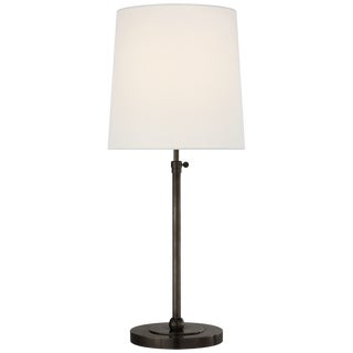 Thomas O'Brien by Visual Comfort Signature Bryant Large Table Lamp in Bronze with Linen Shade For Sale