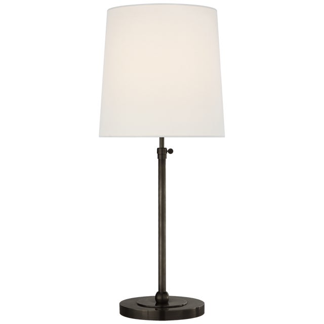 Thomas O'Brien by Visual Comfort Signature Bryant Large Table Lamp in Bronze with Linen Shade For Sale