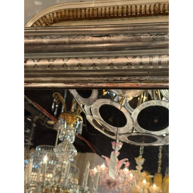Wood Pair of 19th C. French Silver Louis Philippe Mirrors For Sale - Image 7 of 7
