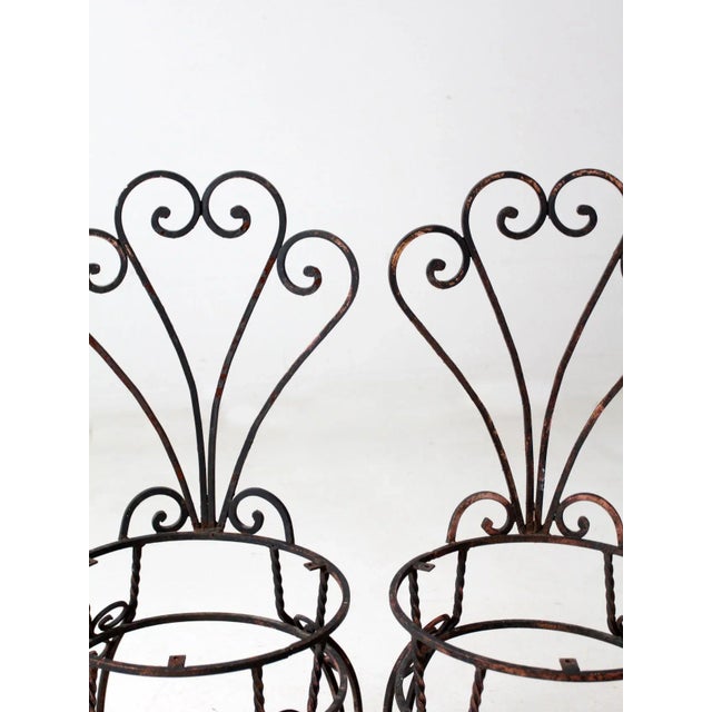 Vintage Metal Garden Chairs Pair For Sale - Image 6 of 10