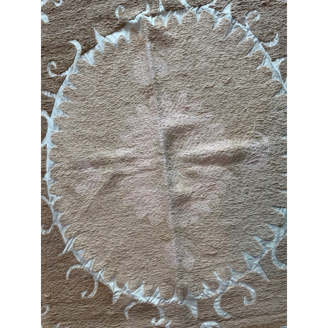 1960s Central Asian Suzani Wall Hanging Decor — 4'4'' X 4'7'' For Sale - Image 5 of 7