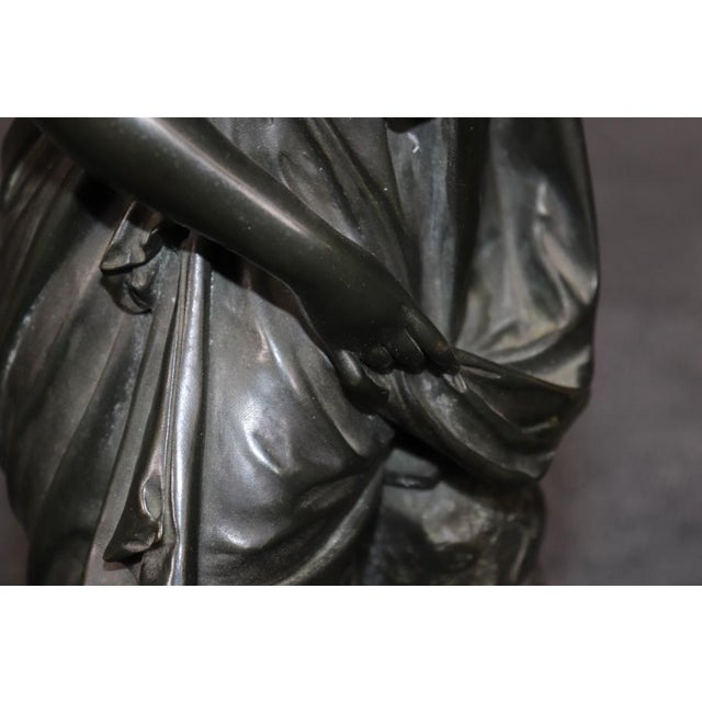 Bronze 19th-C Neoclassical Bronze Figural Sculpture of a Draped Woman by Maclean For Sale - Image 8 of 12