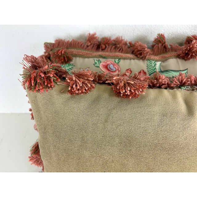 Vintage Brunschwig & Fils Tasseled Floral Pillows/a Pair For Sale - Image 9 of 11