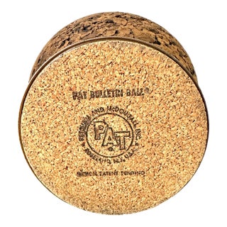 Mid Century Cork Ball Desk Organizer, MCM Rotating Pen Holder For Sale