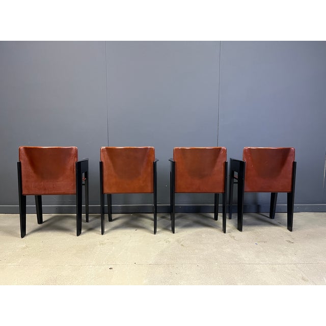 Wood Vintage Armchairs by Arnold Merckx for Arco, 1980s, Set of 4 For Sale - Image 7 of 15