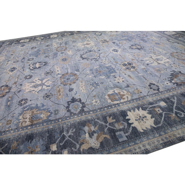 Apadana's Persian Style Mahal Handmade Gray Oversize Wool Rug For Sale In New York - Image 6 of 7