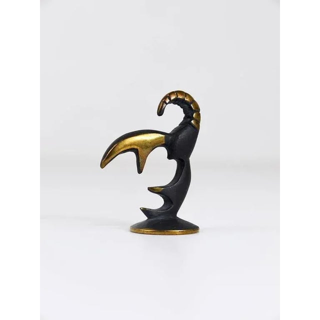 Brass Scorpio Zodiac Figurine attributed to Walter Bosse for Hertha Baller, Austria, 1950s For Sale - Image 3 of 7