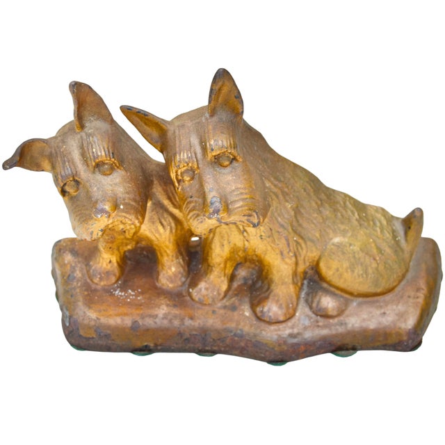 Mid 20th Century Handmade Americana Brass Terriers-on-Display Figurine Accent For Sale - Image 4 of 7