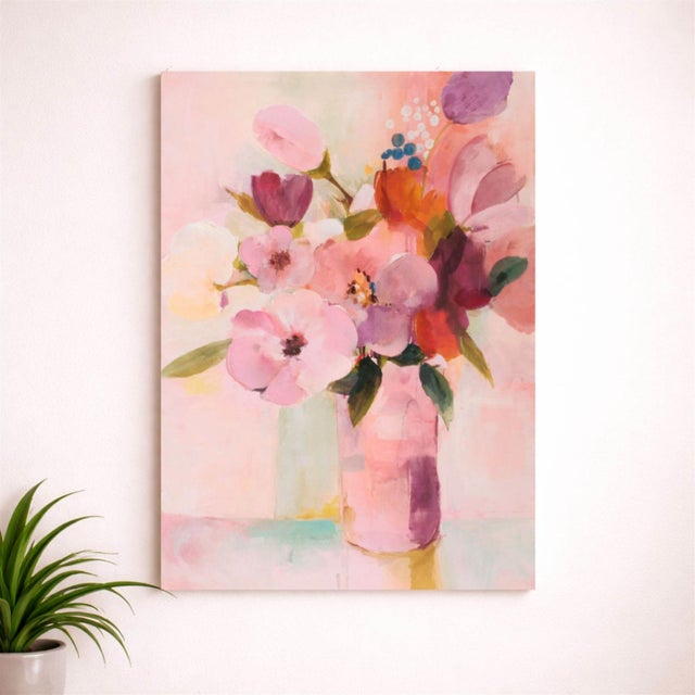 Brighten your space with the Canvas Floral Vase Print, a joyful burst of color and modern botanical beauty. Featuring an...